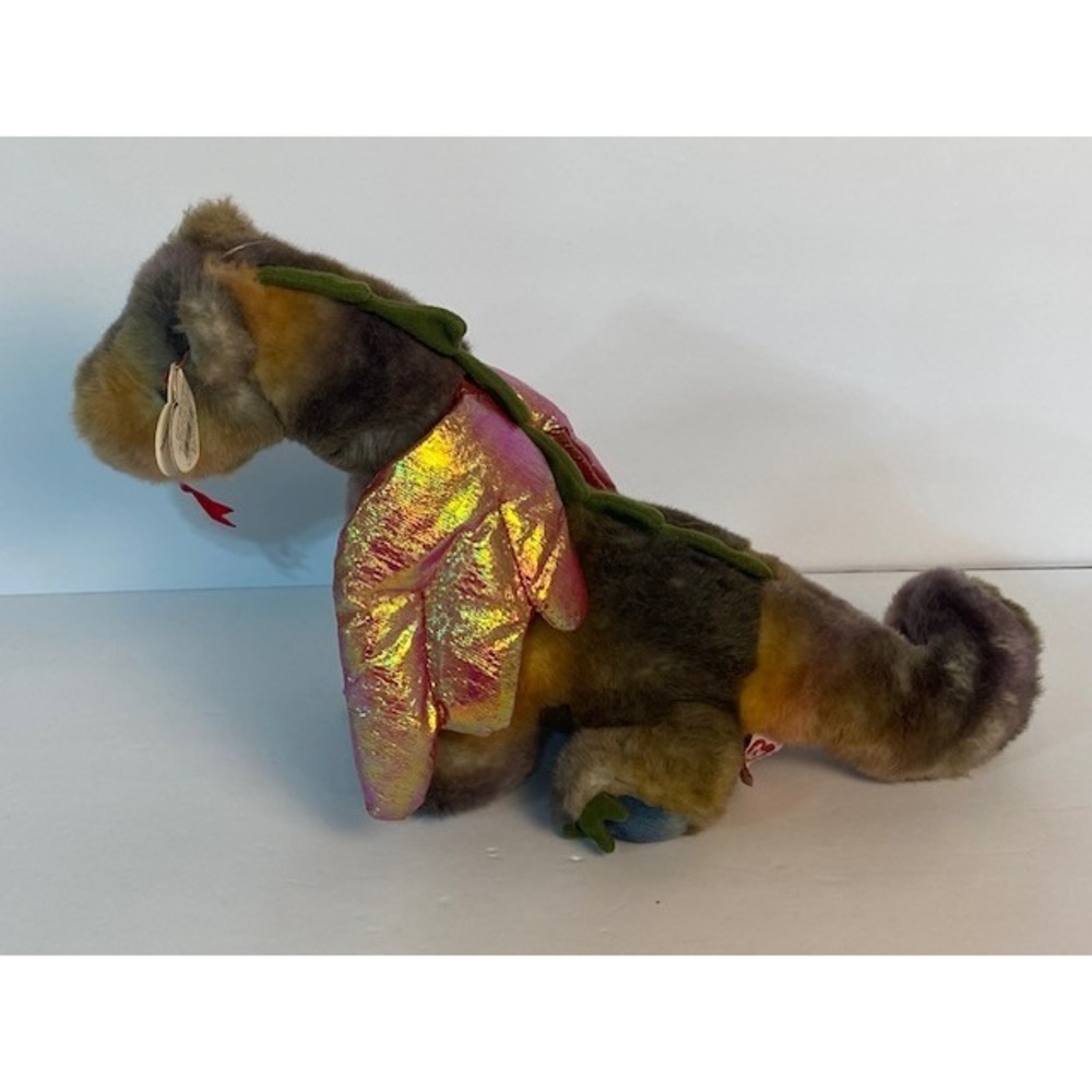Ty Beanie Buddy Scorch the Dragon Tie Dye Plush Iridescent Wings 1999 9322 10In